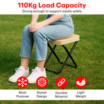 Load image into Gallery viewer, Rioware Folding Stool 110Kg, with Brown Color, Mini Outdoor Camping Stool, Portable Small,Lightweight Hunting Seat with Zippered Carrying Bag, Folding Slacker Chairs for Fishing Travelling Picnics
