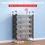 Load image into Gallery viewer, Rioware Shoe Rack Organizer/Multi-Purpose Steel 5 Layers Portable and Folding Shoe Rack (Transparent)
