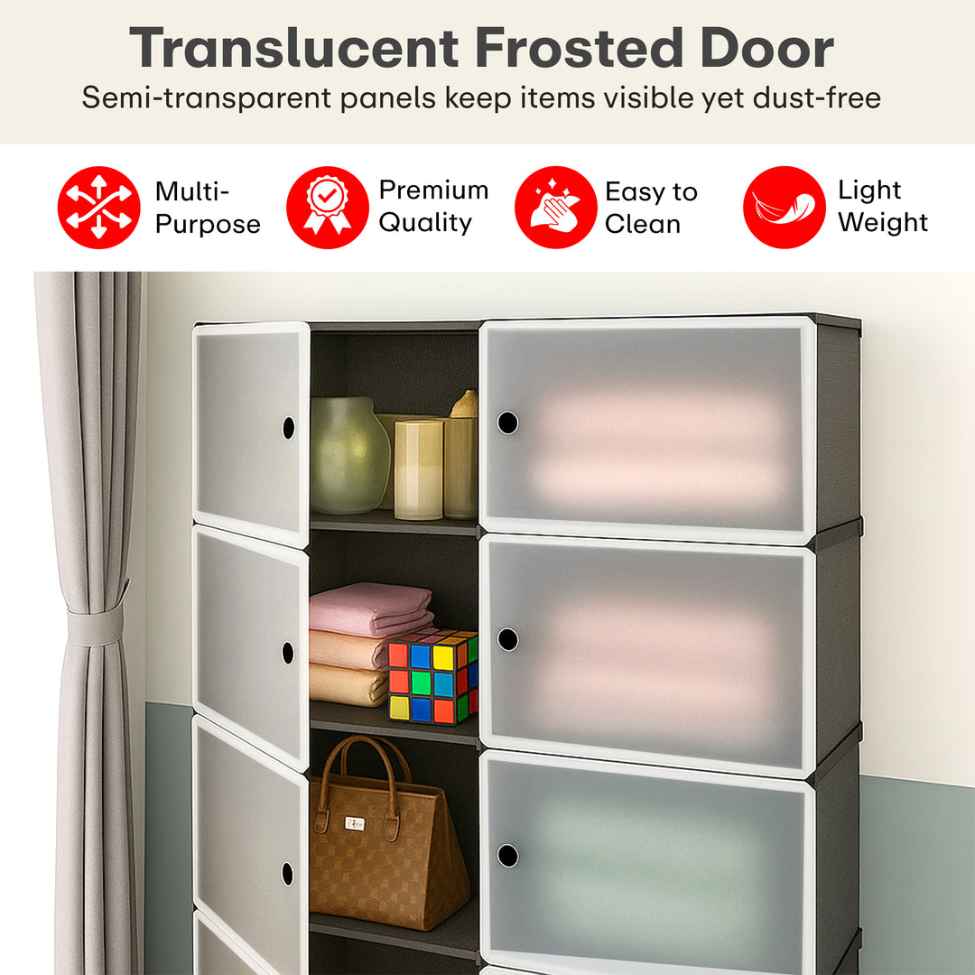 Wardrobe Organizer 8 Shelves Transparent
