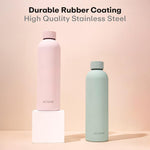 Load image into Gallery viewer, Luxury Insulated Stainless Rubber Coated Steel Water Bottle 24 Hours Hot and Cold - 750ml-Pink New Cap
