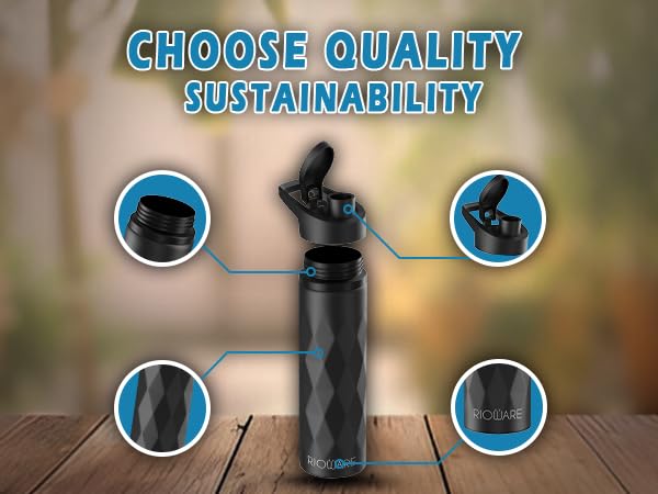 Stainless Steel 750ML Water Bottle - BPA-Free, Leak-Proof, Sipper Cap