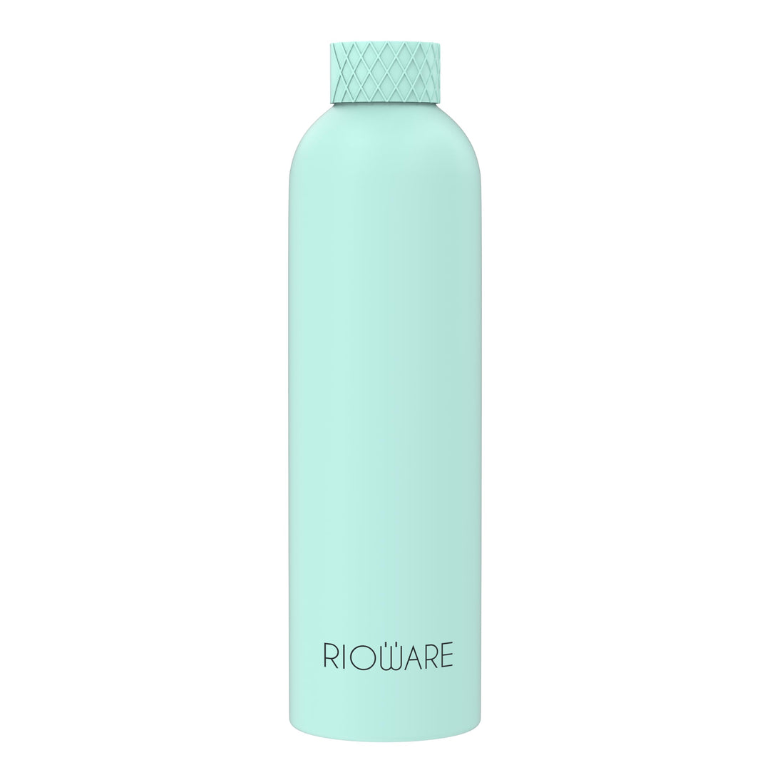 Luxury Insulated Stainless Rubber Coated Steel Water Bottle 24 Hours Hot and Cold - 750ml-Pink New Cap