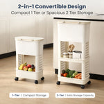 Load image into Gallery viewer, Rioware 3 Tier Slim Storage Trolley with Wheels &amp; Top Lid | Plastic Rolling Organizer Cart for Home, Office, Bedroom, Kitchen, Bathroom, Laundry | Space Saver Plastic Rack
