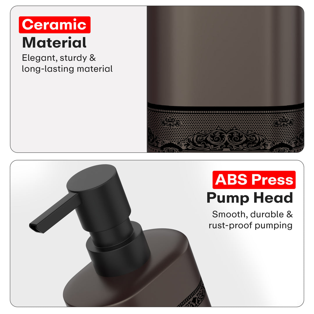 Rioware Outdoor Living Liquid Soap Dispenser, 300ml, Multipurpose Refillable Plastic Pump for Hand Wash, Dish Wash, Shampoo, Kitchen, Bathroom, and Household Use Pack of 1, Ivory White