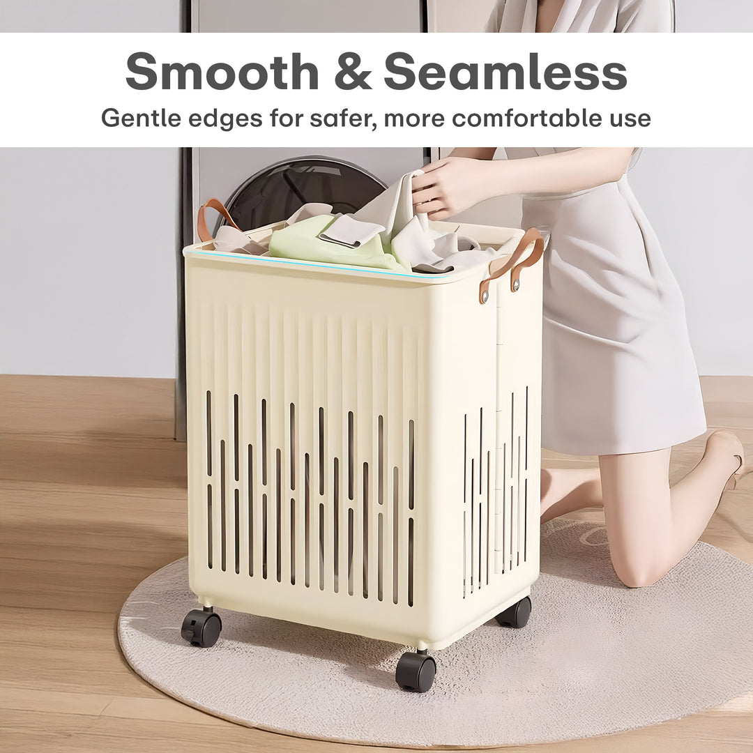 Rioware, Laundry Magic Mover Mini | Foldable Laundry Basket with Wheels & Handles | Breathable Storage Organizer for Clothes, Toys & Daily Essentials