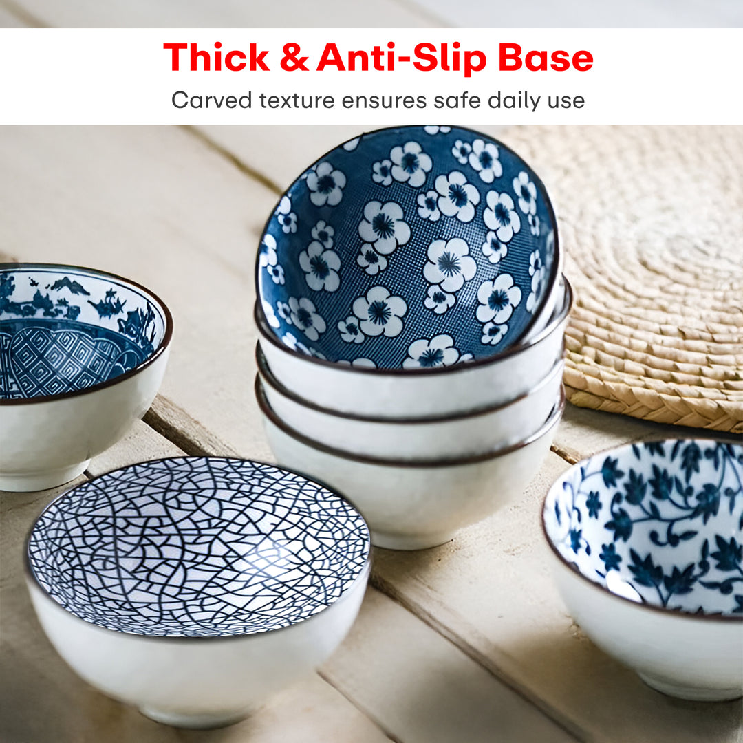 Rioware Ceramic Bowl, Set of 4 | Microwave & Dishwasher Safe| Bowls for Snacks, Fruits, Salad, Desserts BPA & Lead-Free Bowls, 250ml, Grey