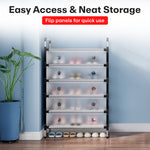 Load image into Gallery viewer, Rioware Shoe Rack Organizer/Multi-Purpose Steel 5 Layers Portable and Folding Shoe Rack (Transparent)
