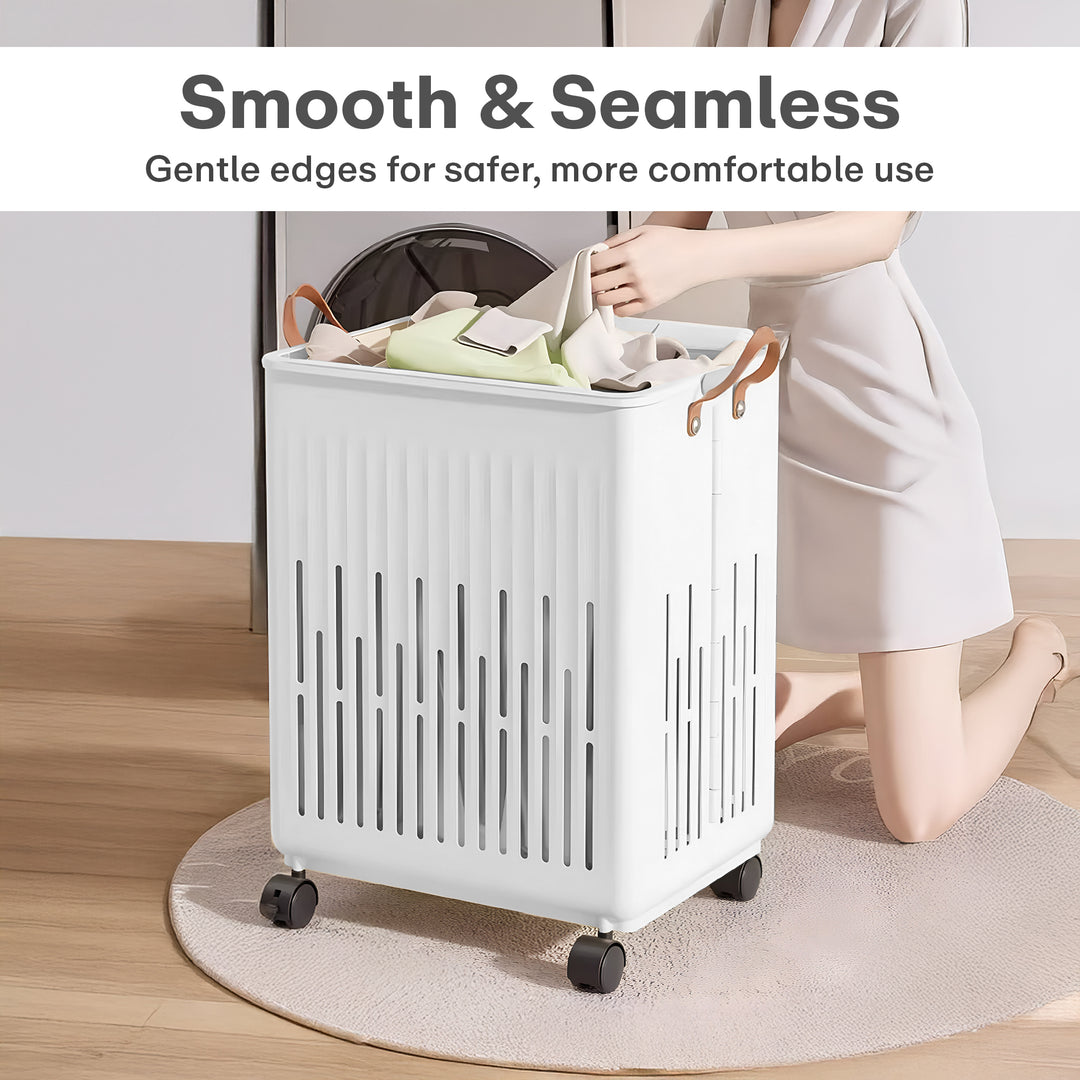 Rioware, Laundry Magic Mover Mini | Foldable Laundry Basket with Wheels & Handles | Breathable Storage Organizer for Clothes, Toys & Daily Essentials