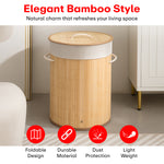 Load image into Gallery viewer, Rioware Bamboo Round Basket for Storage Laundry Basket for Clothes With Lid | Home Organizer Items and Storage | Eco Friendly | Compact and Easy to carry | Home Storage Organizer | Dark Brown
