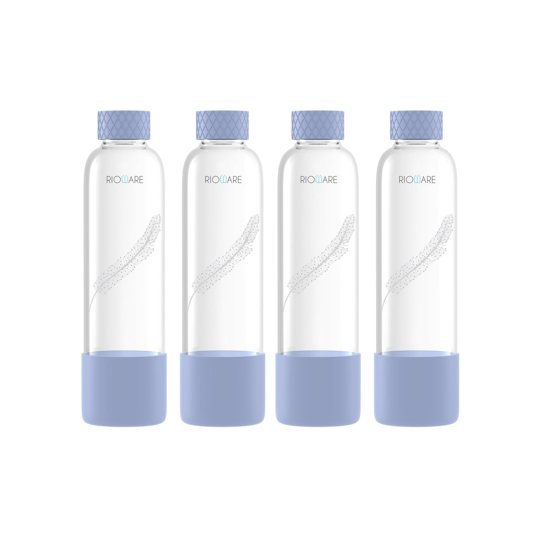 Rioware® Purifa Borosilicate Glass Water Bottle with Silicon Sleeve (750ml) | Airtight lid | Leak Proof | Silicon Cap | Fridge Water Bottles for Home, Office & Gym -Pack of 01(Green)