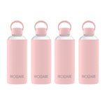 Load image into Gallery viewer, Rioware® Aquashot Borosilicate Glass Water Bottle with Silicon Sleeve (750ml) | Airtight lid | Leak Proof | Silicon Cap | Fridge Water Bottles for Home, Office &amp; Gym -Pack of 01(Black)
