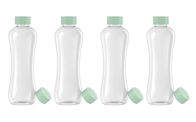 Glass Water Bottle 1 Litre | Airtight lid | Leak Proof | Silicon Cap | Fridge Water Bottles for Home, Office & Gym (Blue, Pack of 01)