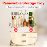 Load image into Gallery viewer, Rioware Luxury Multi Function Make Up Case Cosmetic Storage Box,Cosmetics Skin Care Products Jewelry Organizer Case Lipstick Box - Creamy White
