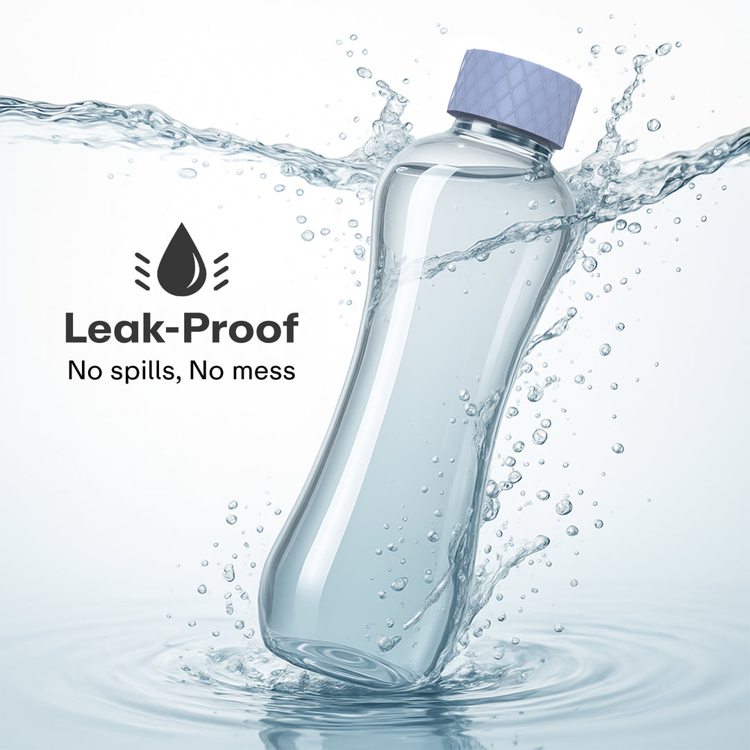 Glass Water Bottle 1 Litre | Airtight lid | Leak Proof | Silicon Cap | Fridge Water Bottles for Home, Office & Gym (Blue, Pack of 01)