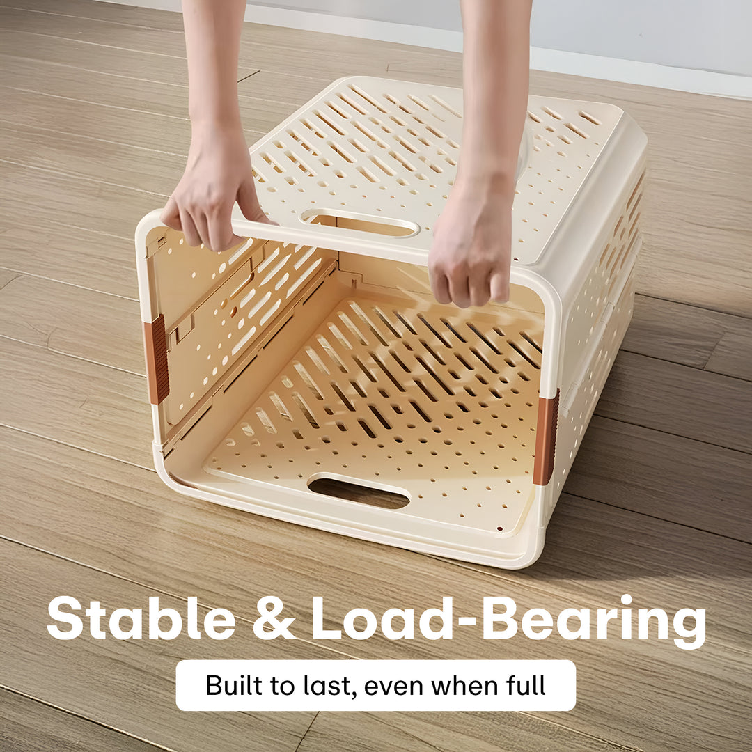 Rioware, Laundry Magic Mover Mini | Foldable Laundry Basket with Wheels & Handles | Breathable Storage Organizer for Clothes, Toys & Daily Essentials |