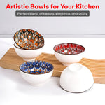 Load image into Gallery viewer, Rioware, Cream,250ML Ceramic Bowl Set of 4 Dishwasher &amp; Microwave Safe Bowl for Serving Snacks, Rice, Dal, Fruits, Salad | Perfect for Christmas Gift | New Year Gift &amp; Daily Use
