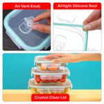 Load image into Gallery viewer, Rioware Borosilicate Glass Containers with Lids, 3 pcs Set,(410 + 700 + 1050) Ml, Kitchen, Microwave, Oven &amp; Freezer Safe, Baking Dish, Rectangle, Baking Tray, Scratch Resistant,

