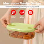Load image into Gallery viewer, Rioware Slim High Microwave Safe Office Two Compartment Lunch Box Set | Borosilicate Glass | Safety Lock Airtight Tiffin Containers 750ml | Transparent,
