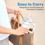 Load image into Gallery viewer, 1200 ML Stainless Steel Tumbler Hot and Cold with Handle and 2 Lid and 2 Straw with Silicone Sleeve, Double Insulated Cup 100% Leak Proof Mug Cupholder for Gym, Travelling

