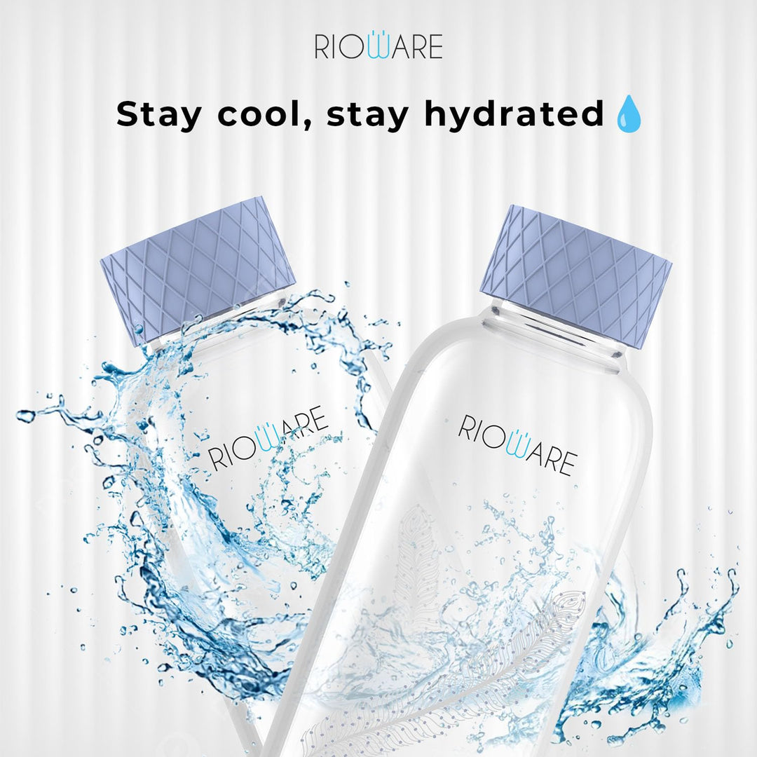 Rioware® Purifa Borosilicate Glass Water Bottle with Silicon Sleeve (750ml) | Airtight lid | Leak Proof | Silicon Cap | Fridge Water Bottles for Home, Office & Gym -Pack of 01(Green)