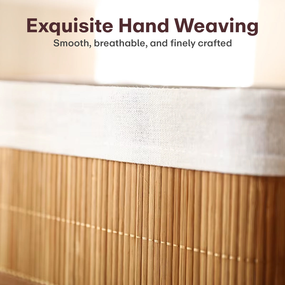 RIOWARE Natural Bamboo Storage Rectangular Basket Bins Organizer, Pack of 3