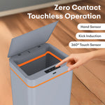 Load image into Gallery viewer, Rioware Smart Dustbin for Home - 13 L Hanging Waterproof Touchless Sensor Dustbin with Lid, Waste Bin Trash Can for Kitchen Cabinet, Bathroom, Battery Operated (Grey)
