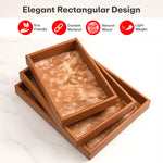 Load image into Gallery viewer, Rioware Wooden Trays Enamel Coated Set of 3

