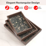 Load image into Gallery viewer, Serving Wooden Trays  Black Marble Set of 3
