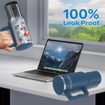 Load image into Gallery viewer, 1200 ML Stainless Steel Tumbler Hot and Cold with Handle and 2 Lid and 2 Straw with Silicone Sleeve, Double Insulated Cup 100% Leak Proof Mug Cupholder for Gym, Travelling
