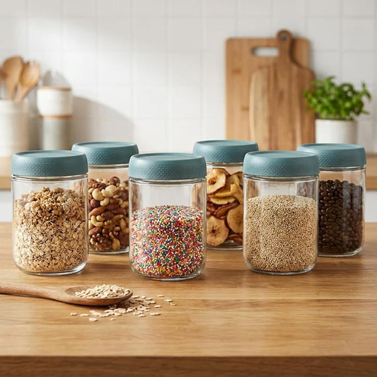 Storage Glass Jar Set Of 6 550 ml