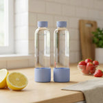 Load image into Gallery viewer, Purifa Pro Borosilicate Glass Water Bottle With Silicon Sleeve 750ml Blue
