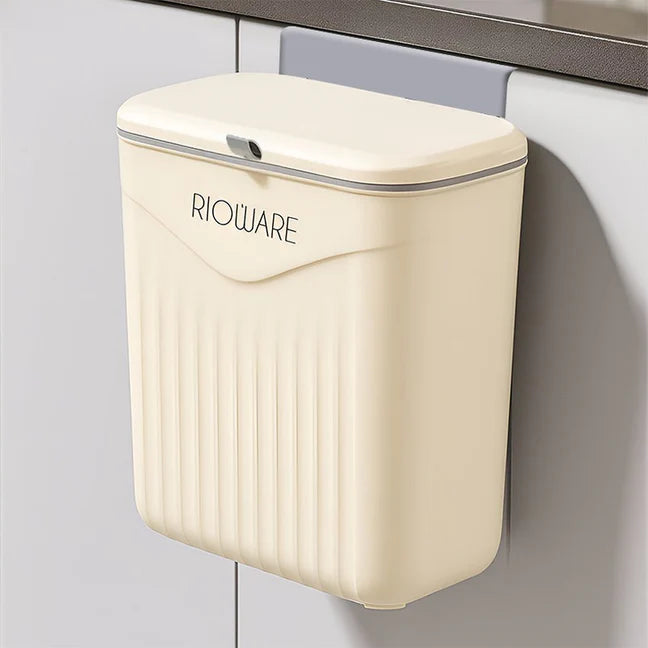 Hanging Dual Side Trash Can For Kitchen , Bathroom Cabinet 12L Cream