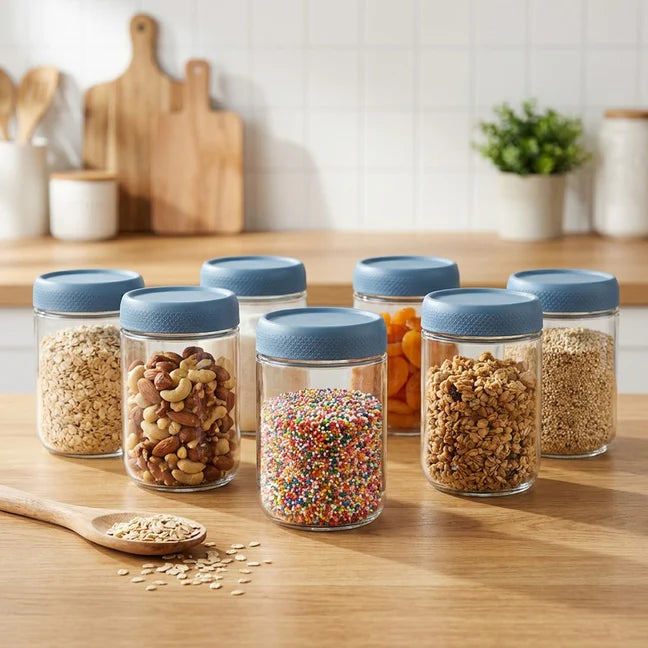 Storage Glass Jar Set Of 6 550 ml