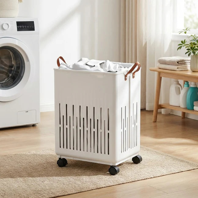 Laundry Magic Mover Foldable Laundry Basket With Wheels & Handles Extra Large