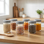 Load image into Gallery viewer, Storage Glass Jar Set Of 6 550 ml