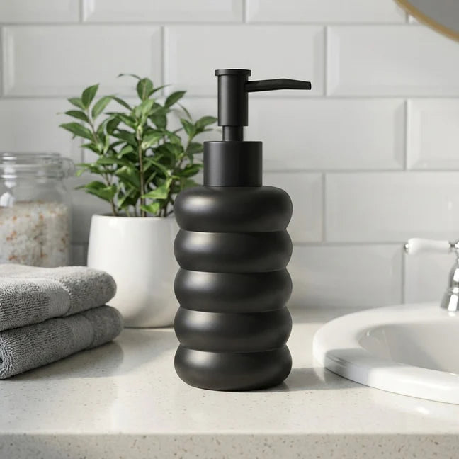 Outdoor Living Ceramic Liquid Soap Dispenser 300ml Black