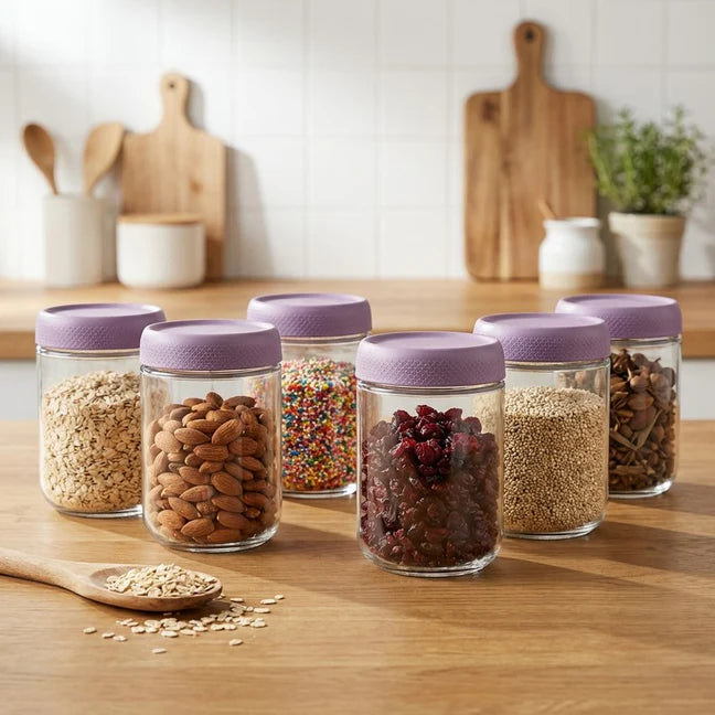 Storage Glass Jar Set Of 6 550 ml