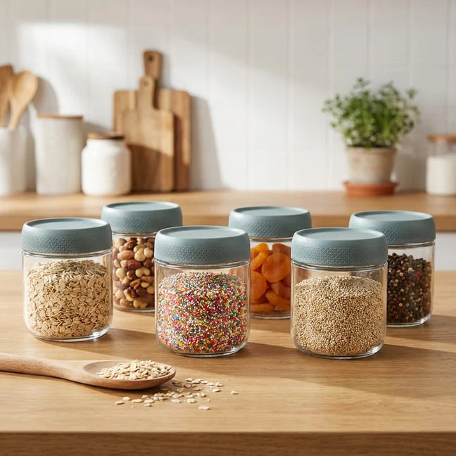 Storage Glass Jar Set Of 6 350 ml