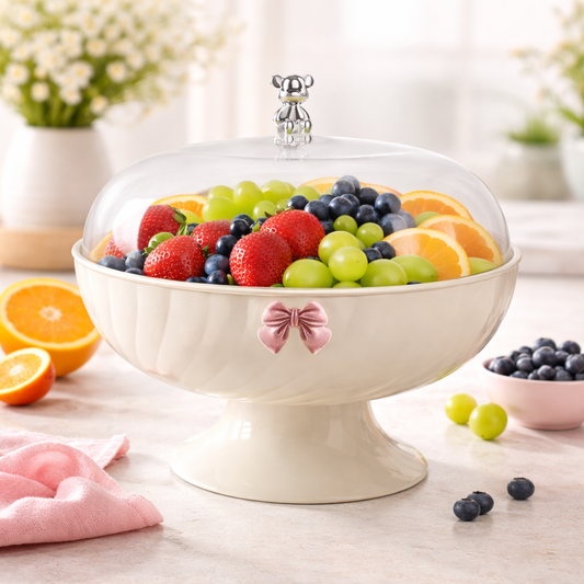 Covered Fruit Storage Bowl with Drain System