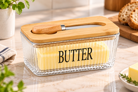 Butter Storage Box with Spreader Knife Rectangular