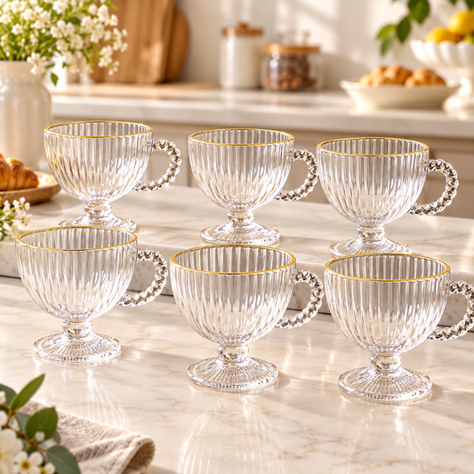 Premium Gold Rim Tea Cups