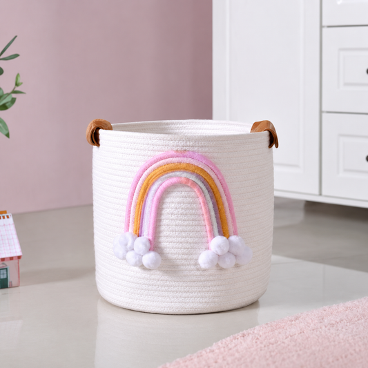 Pastel Rainbow Cotton Rope Basket