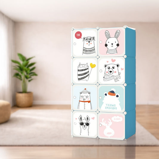 Wardrobe Organizer 6 Shelves - Blue