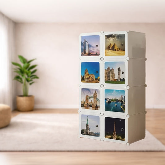 Wardrobe Organizer 6 Shelves - White