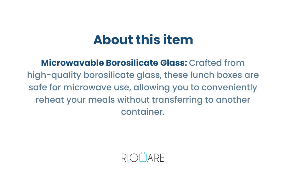 Rioware® Glass Airtight Container Set For Food Storage | Leak Proof | Lunch Box for Office, Fridge & School (400ml +650ml - Set of 02) - Transparent