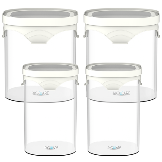 Borosilicate Square Glass Jar Set For Kitchen Storage Set Of 4 (450ml*2+1000 ml*2)