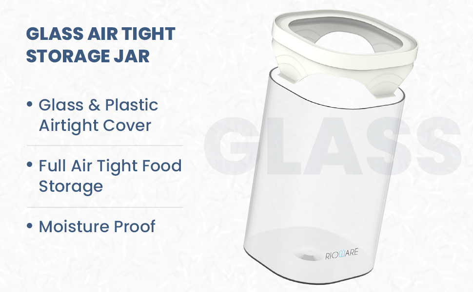 Borosilicate Square Glass Jar for Kitchen Storage  Air-Tight Square Lids with Silicon Sealing - Kitchen Container Storage Box