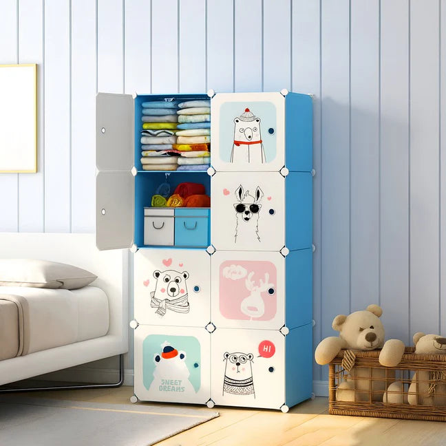 Wardrobe Organizer 6 Shelves - Blue