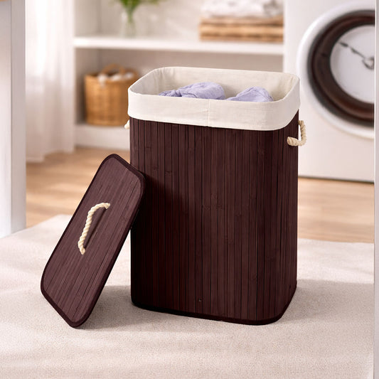 Bamboo Laundary Basket brown