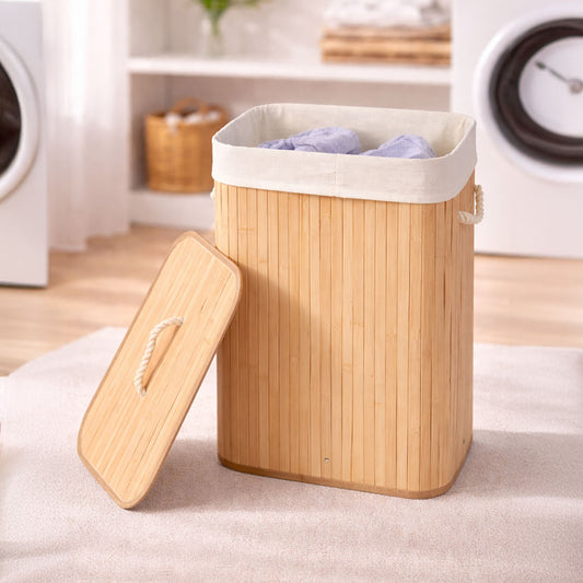 Bamboo Laundary Basket brown